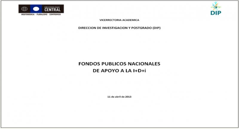 DIP elabora Documento “Fondos Públicos Nacionales de Apoyo a la I+D+i”