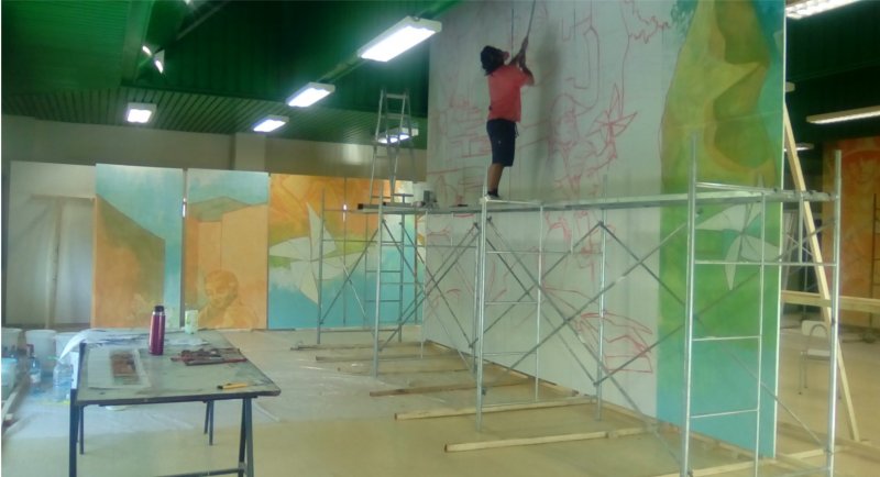 En la FAUP avanza elaboración del mural que se instalará en la Estación Parque Almagro del Metro