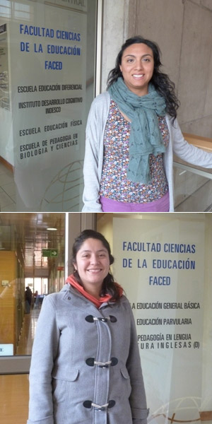 La profesora Pía Tabalí y Rocío Beroíza