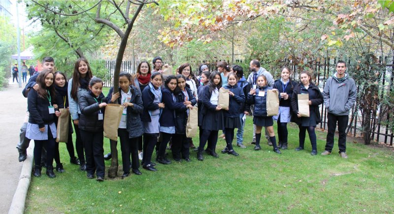 Escolares de Lo Barnechea aprenden sobre plantas en taller dictado por estudiantes FAUP