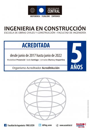 Ingeniería en Construcción se reacredita por 5 años