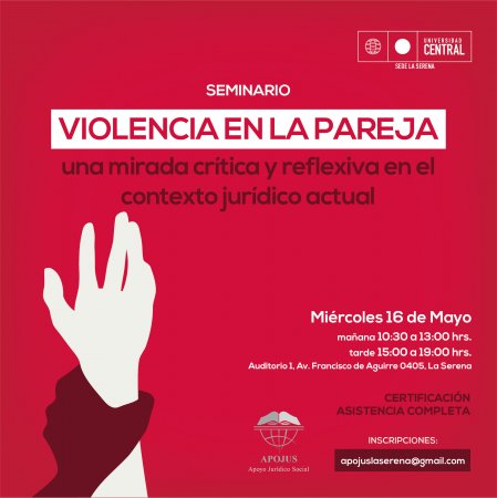 Seminario abordará la Violencia en Pareja en el contexto jurídico actual