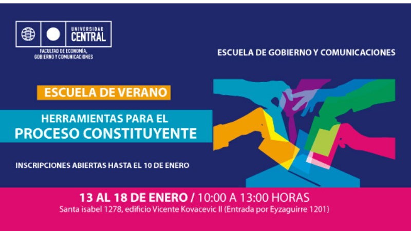 Abiertas inscripciones a escuela de verano “Herramientas para el proceso constituyente”