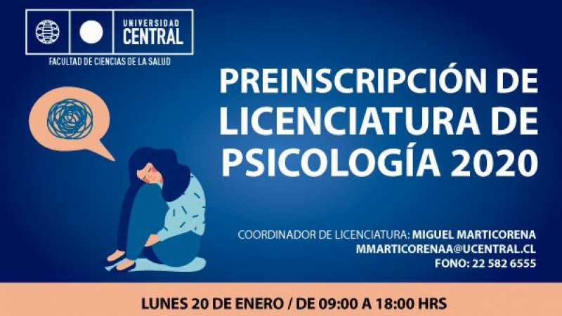 ATENCIÓN! SE EXTIENDE PLAZO DE PREINSCRIPCIÓN DE LICENCIATURA DE PSICOLOGÍA HASTA EL VIERNES 24 DE ENERO