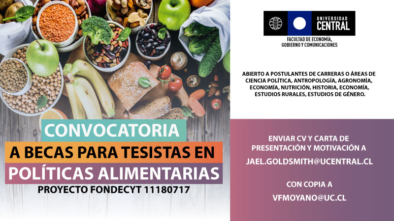 Abierta convocatoria a becas para tesis de pre y postgrado en políticas alimentarias