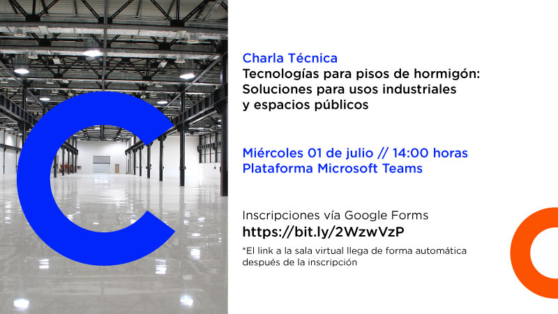 Charla online: Tecnologías para pisos de hormigón. Soluciones para usos industriales y espacios públicos