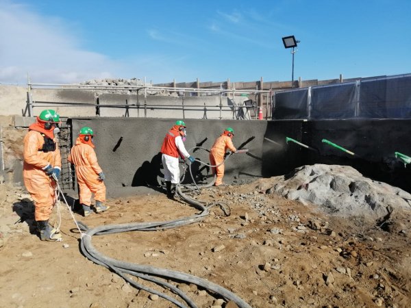 Trabajo de aplicación Shotcrete, Obras Civiles.