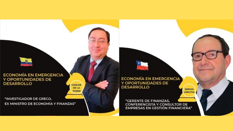 Académico de Economía y Negocios comparte panel internacional con exministro de Economía de Ecuador