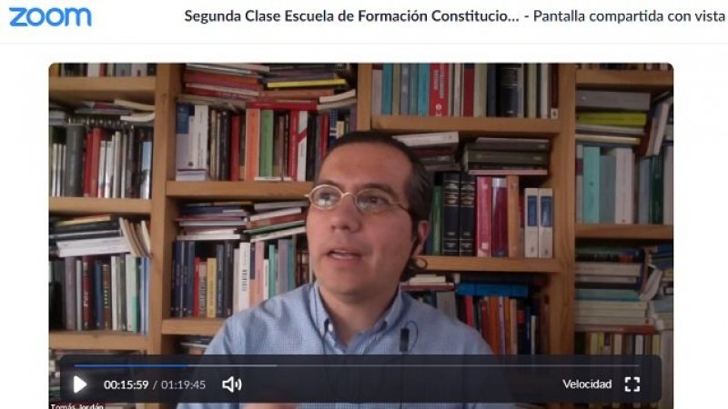 Abogado y politólogo Tomás Jordán Díaz expuso en segunda jornada de Escuela de Formación Constitucional y Ciudadana