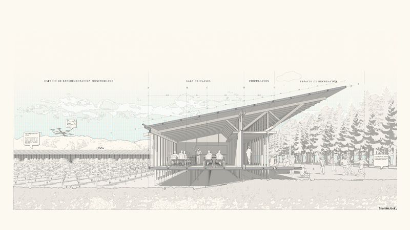 El proyecto ganador del Concurso de Arquitectura en la Semana de la Madera 2020 valoriza la educación técnica y su necesaria administración regional