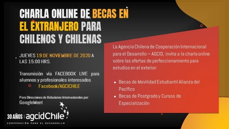 Dirección de Relaciones Internacionales invita a participar en charla informativa Beca Alianza del Pacífico