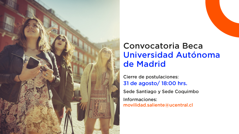 Dirección de Relaciones Internacionales invita a postular a la Beca Universidad Autónoma de Madrid