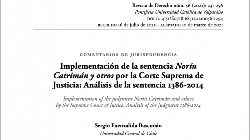 Profesor Sergio Fuenzalida publica artículo en prestigiosa revista de Derecho