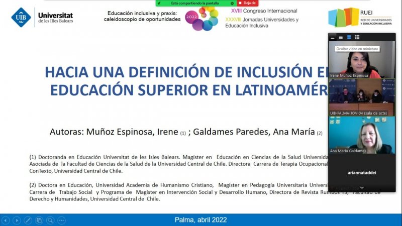 Directoras de Trabajo Social y Terapia Ocupacional exponen en congreso internacional de educación inclusiva