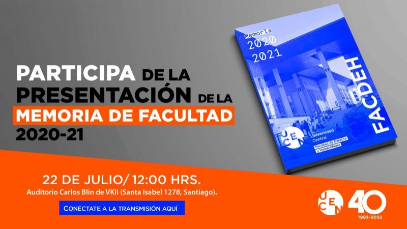 ¡Reserva la fecha para la presentación de la Memoria de la FACDEH 2020-2021!