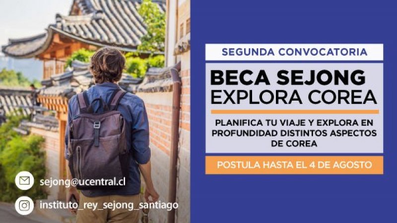 Segunda Convocatoria Beca Sejong Explora Corea