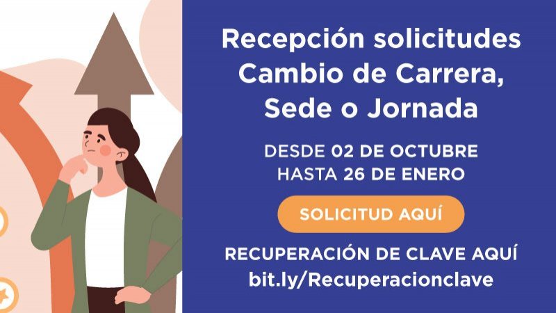 Proceso de recepción para solicitudes de cambio de carrera, sede y/o jornada para el periodo 2024-01