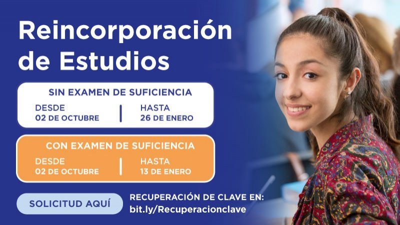 Proceso de reincorporación de estudios para el primer semestre 2024