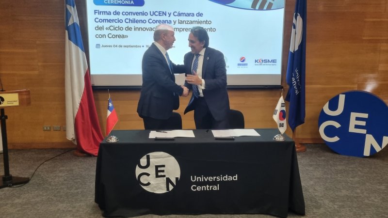 Universidad Central y Cámara de Comercio Chileno-Coreana firman convenio para impulsar la innovación y el emprendimiento