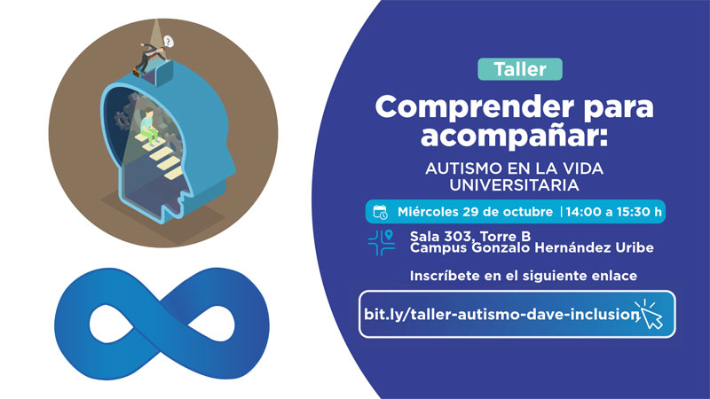 La DAVE y la Unidad de Inclusión invitan a participar en taller sobre autismo en la educación superior